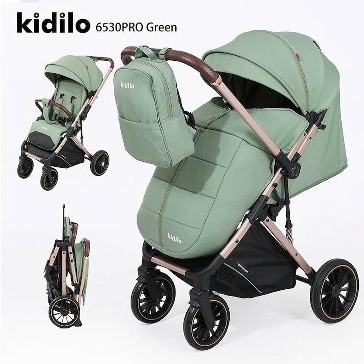 Poussette compacte Kidilo 6530B Pro vert