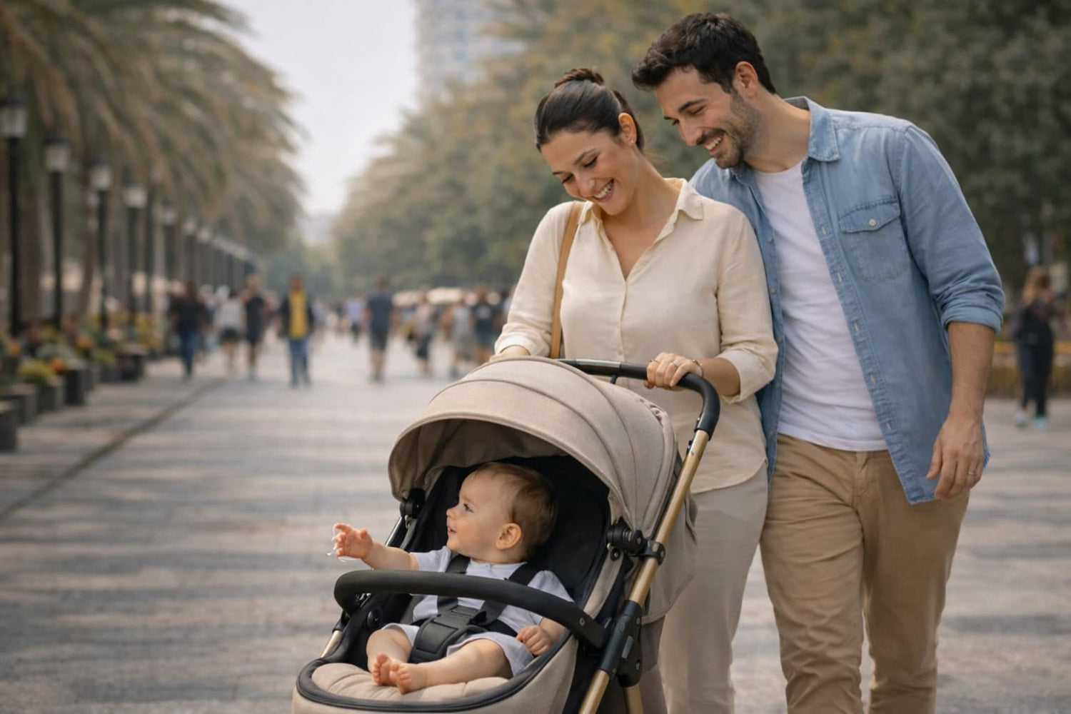poussettes combinées 2 en 1 bébé avec nacelle et siège