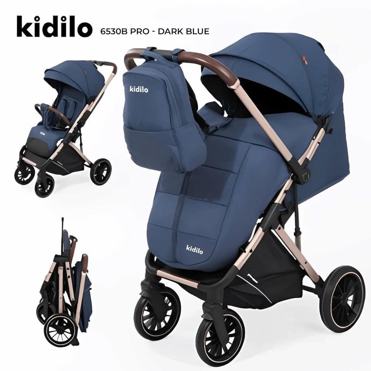 Poussette compacte Kidilo 6530B Pro bleu foncé