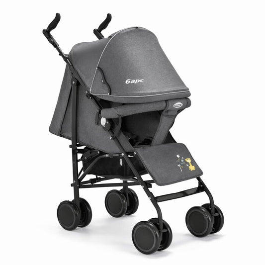 Poussette canne compacte bébé légère et pliable gris
