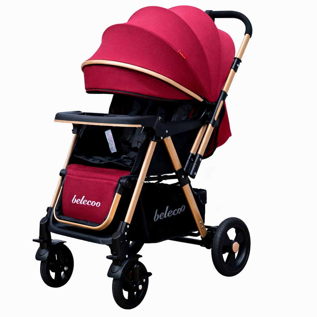 Poussette compacte BELECOO 511 pratique pour la ville rouge