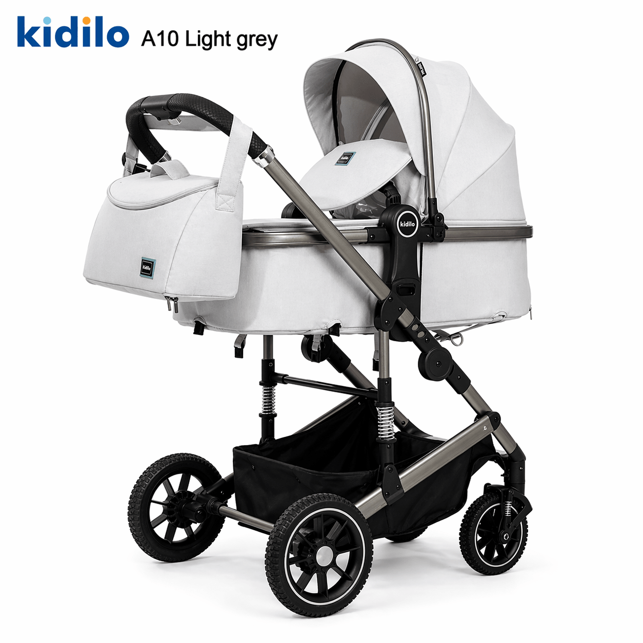 Poussette combinée kidilo a10 avec sac maman et cache pieds inclus