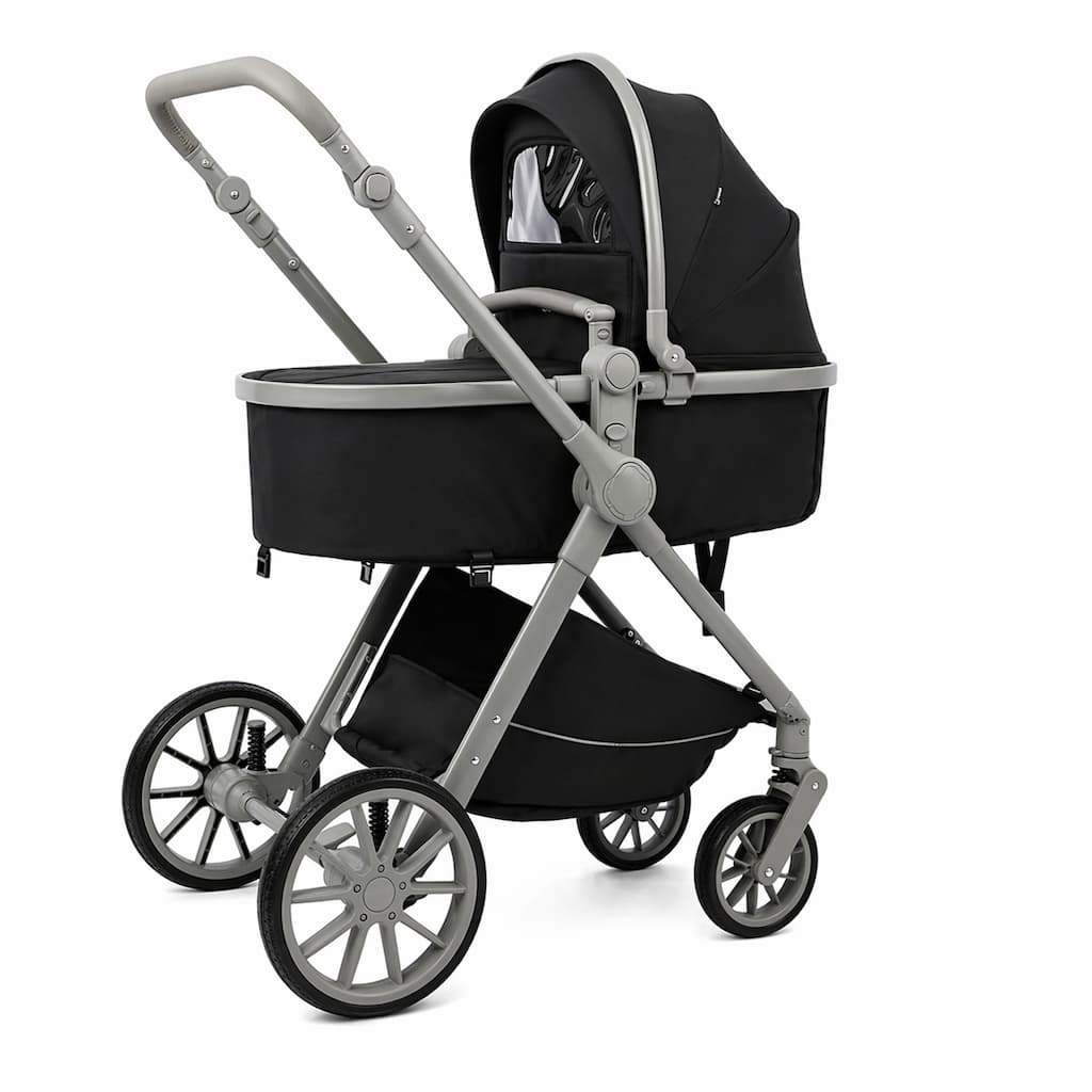 poussette combinée KIDILO D4 avec nacelle et châssis vue complète fond blanc