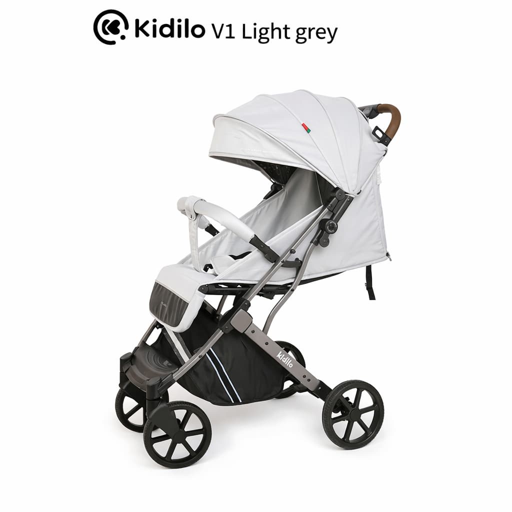Poussette compacte V1 Kidilo gris clair