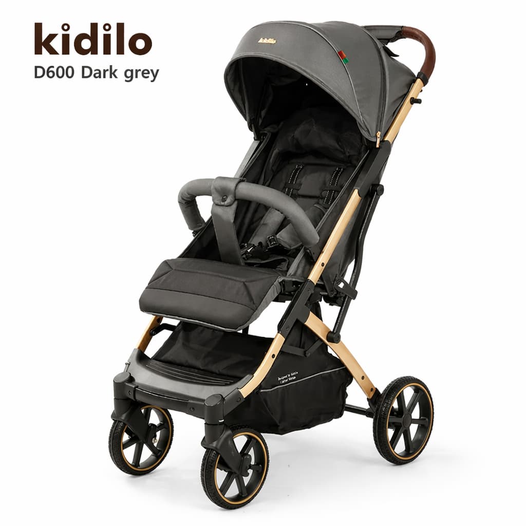 Poussette cabine avion Kidilo D600 pliable légère DARK GREY
