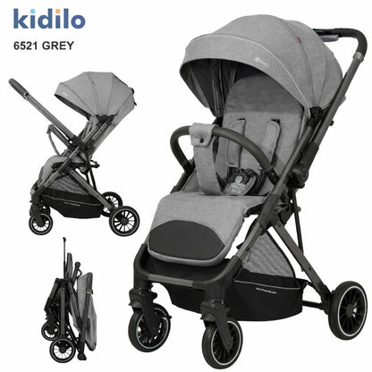 poussette compacte pliable Kidilo 6521 gris bébé format cabine