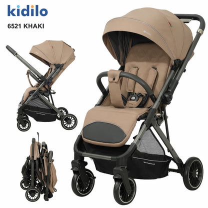 poussette cabine avion bébé Kidilo 6521 khaki pliable compacte