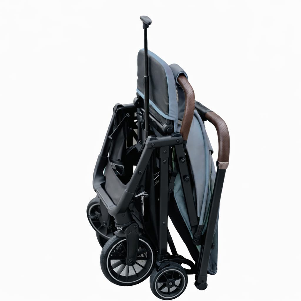 Poussette cabine avion 6530 Kidilo compacte bleue pliée format compact facile à transporter
