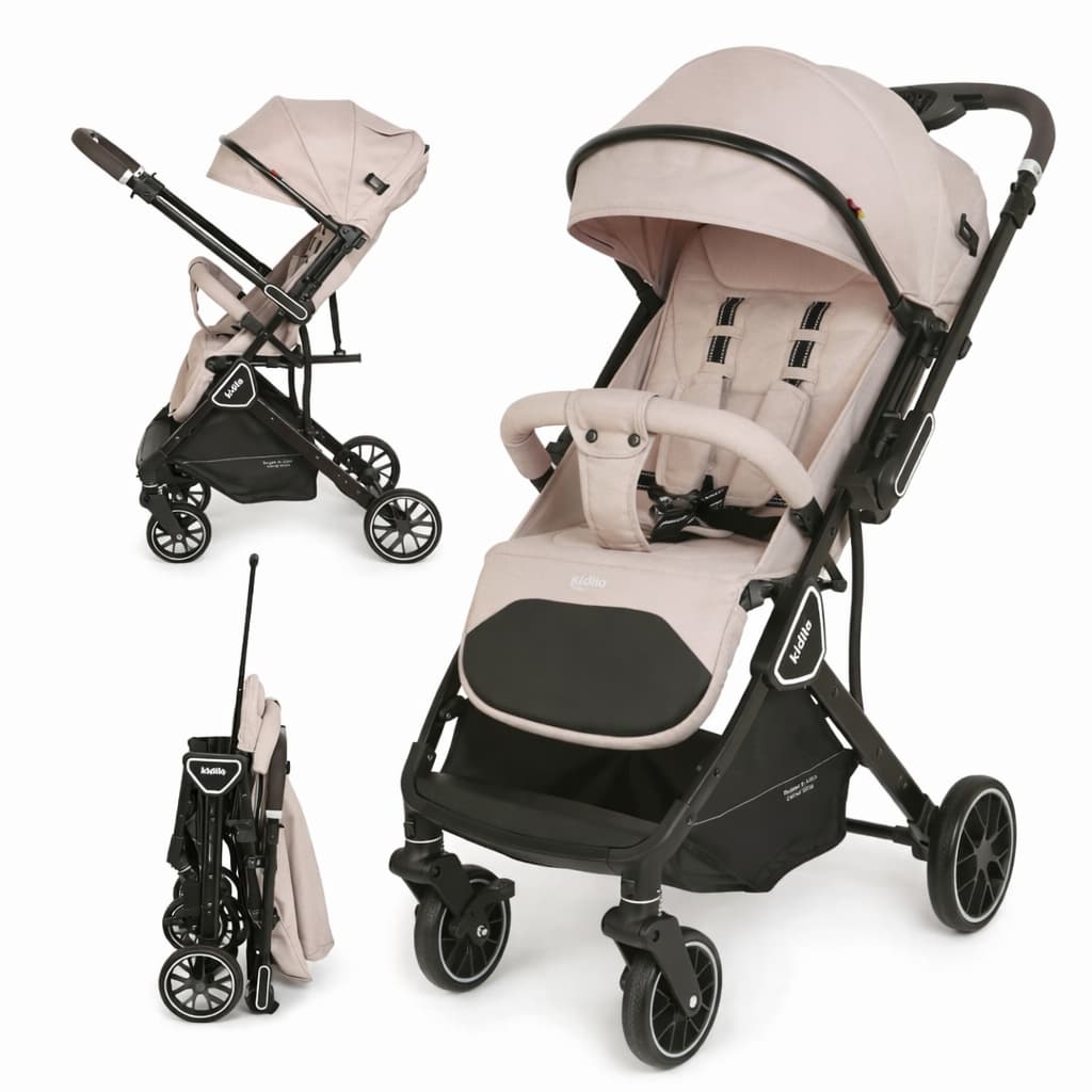 poussette cabine avion kidilo k919 beige rosé, design doux et moderne
