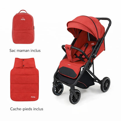 Poussette compacte PRIMA Quotidiano rouge réversible pour usage quotidien