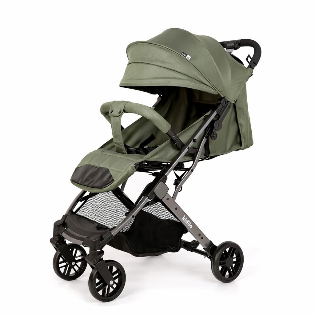 poussette cabine avion kidilo k8 pro verte eucalyptus pour voyage et déplacements