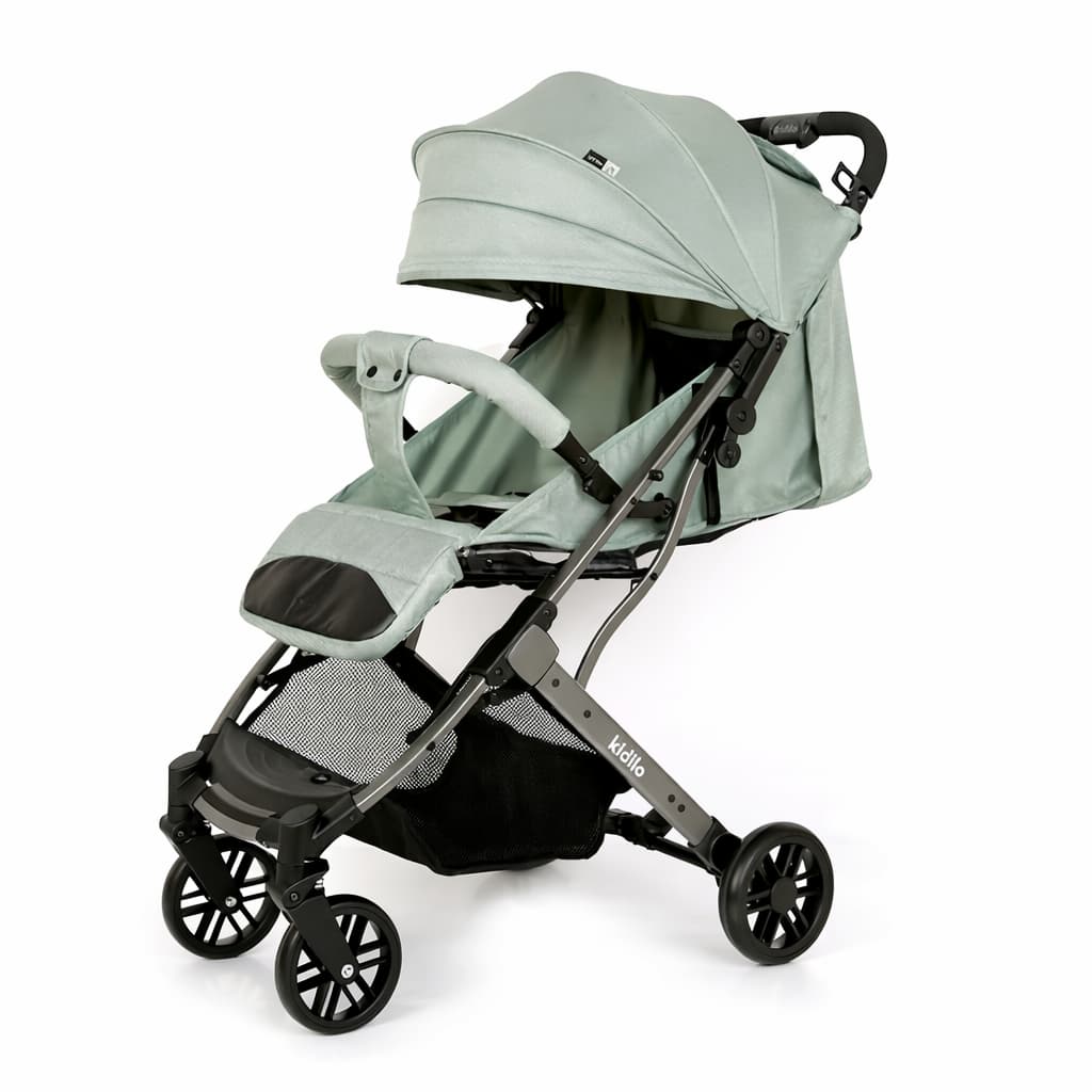 poussette cabine avion kidilo k8 pro vert sauge pour voyage et déplacements