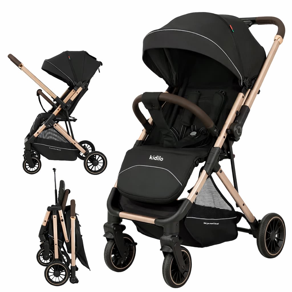 poussette cabine avion KIDILO 6530 MINI Air Travel & réversible black