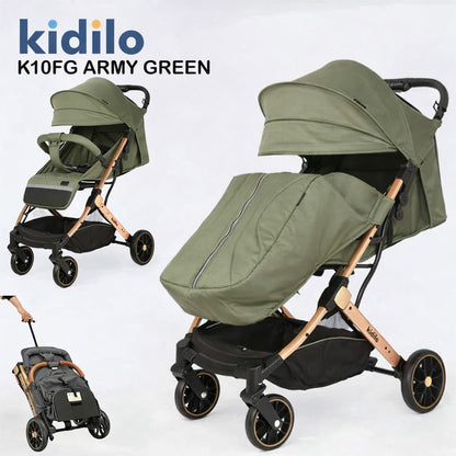 Poussette bébé KIDILO K10FG pratique et maniable verte