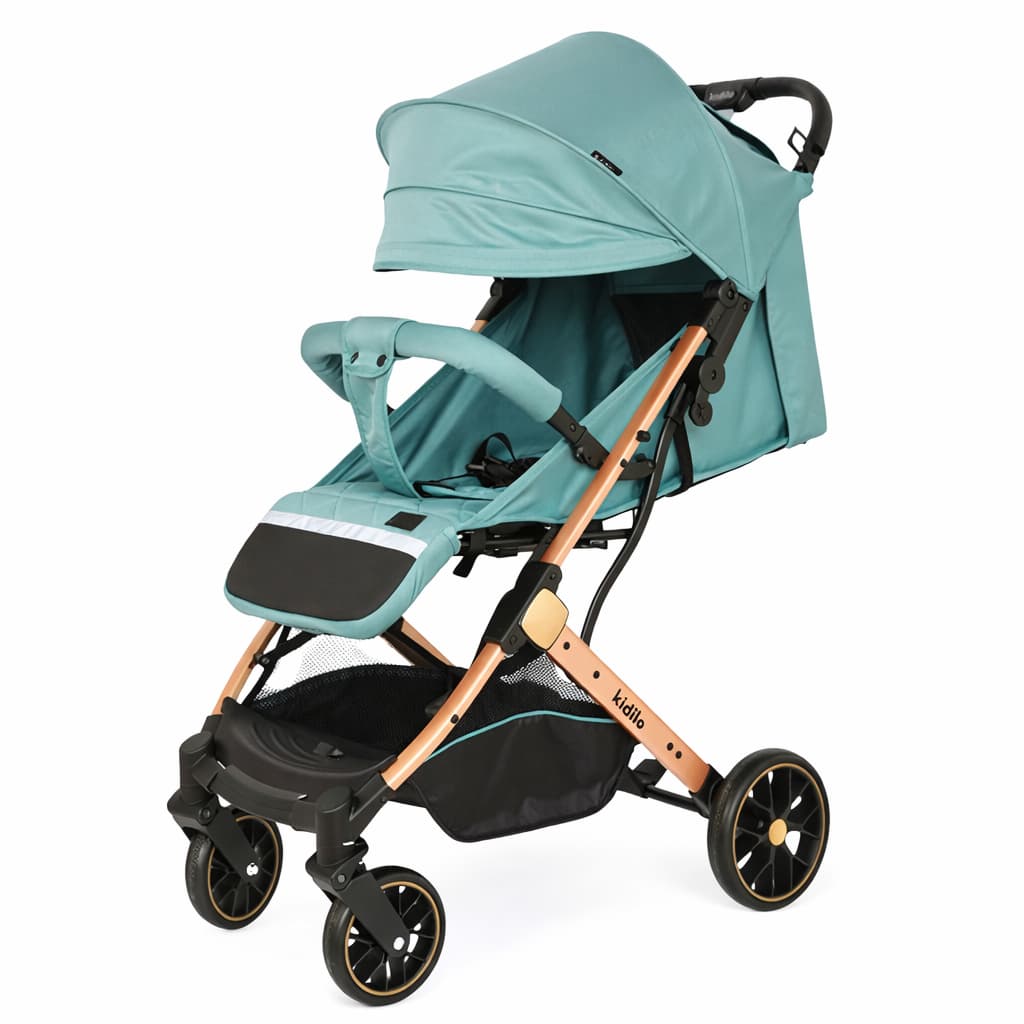 Poussette compacte KIDILO K10G ultra légère verte maniable