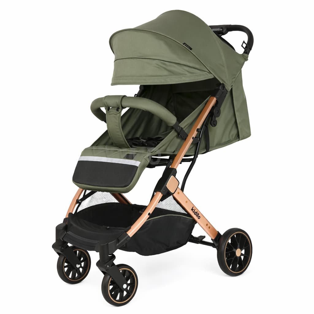 Poussette Valise KIDILO K10G – ultra légère, compacte, voyage vert armée