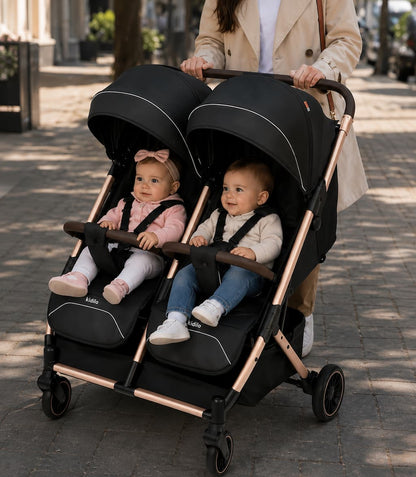 Poussette double Kidilo T22 avec deux sièges