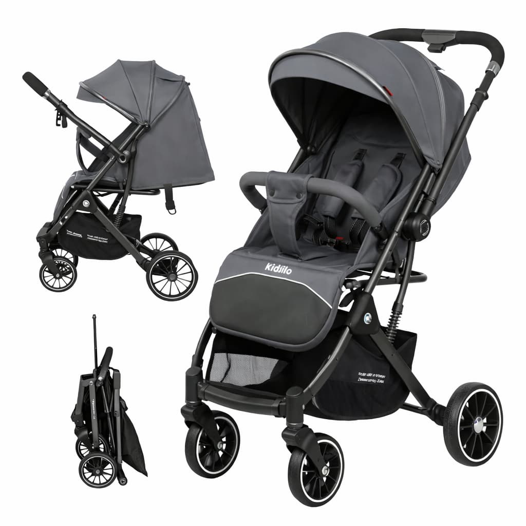 Poussette cabine avion 535 Kidilo compacte grise pliable